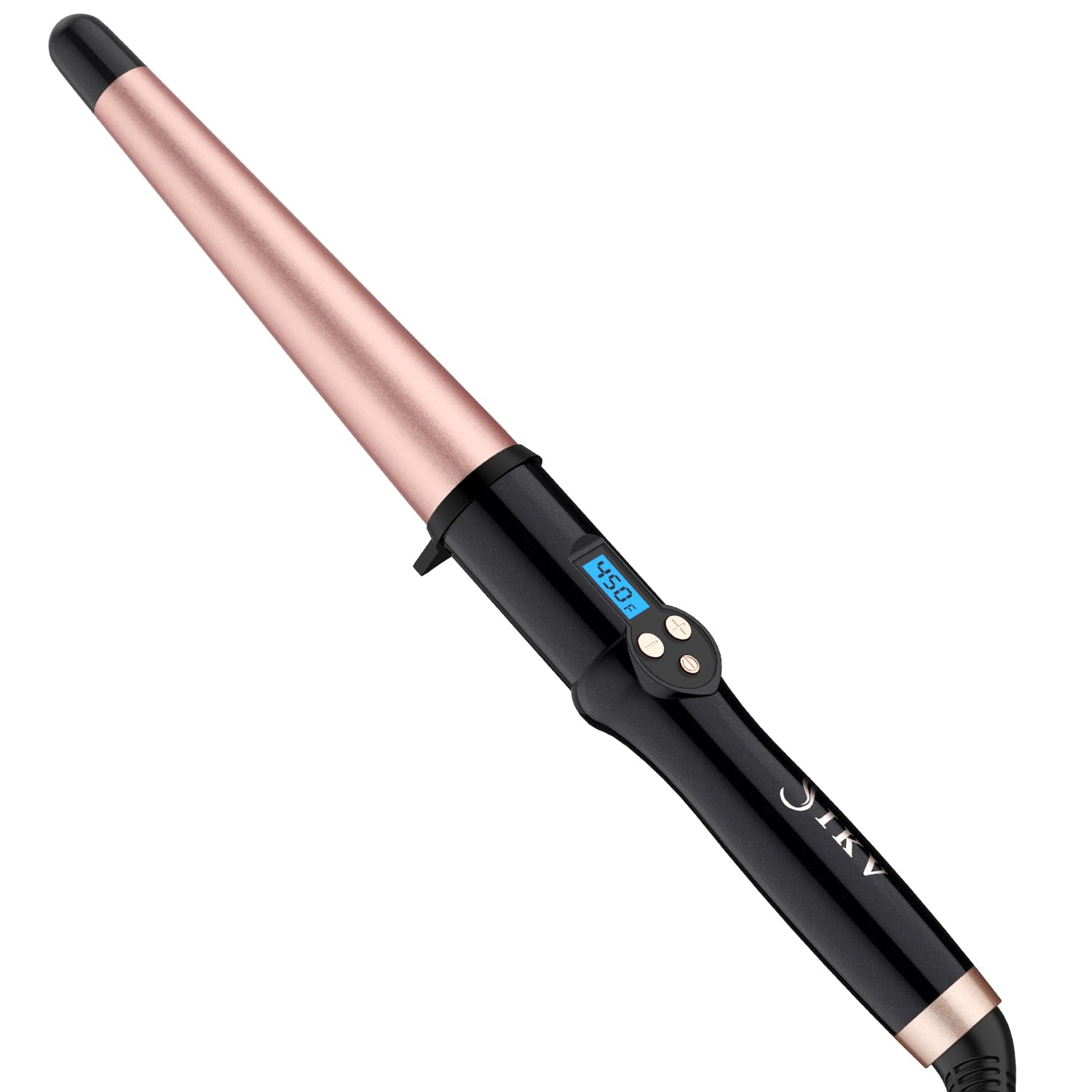 Dual Voltage Tapered Curling Wand for Long Hair,Ceramic Hair Wand Curling Iron 1 ¼-inch to 3/4-inch Beachy Waves,Hair Curler with LCD Display 225-450? | Glove Include