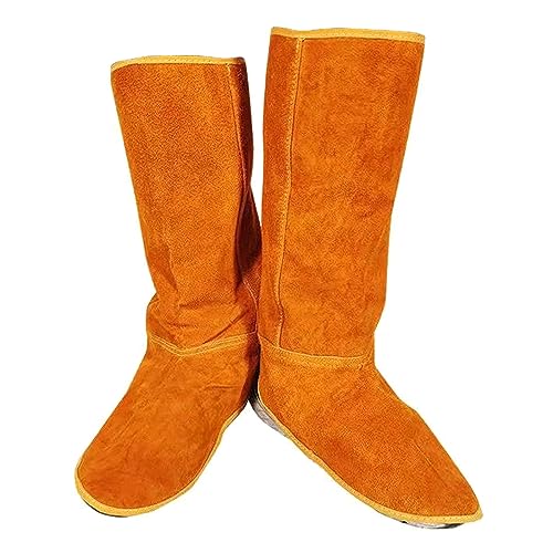 Leather Welding Spats 15'' Shoes Cover Working Tool Protection Feet Cover Welding Safety Shoes Protectors Welding Gaiter Welding Spats Gaiter