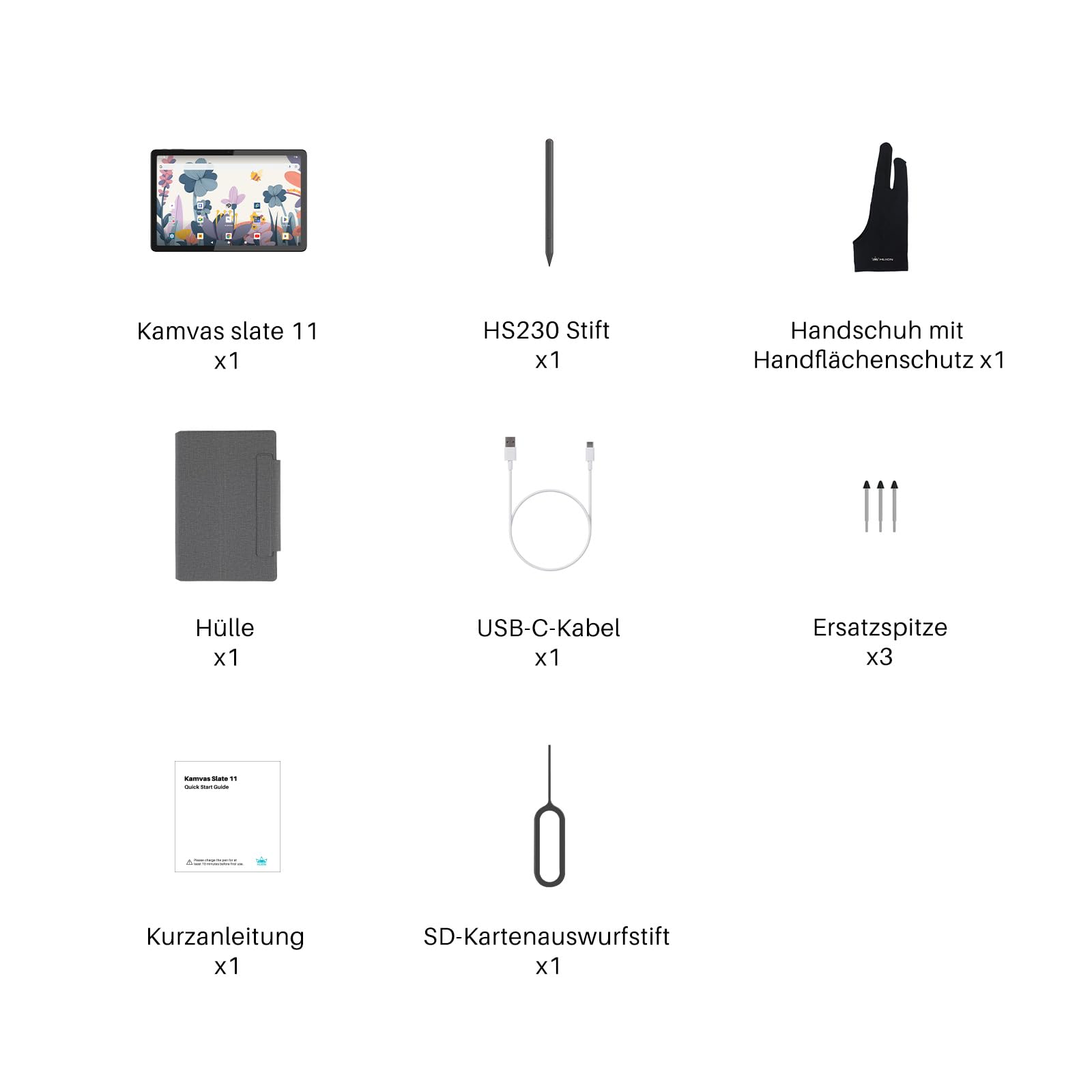 HUION Kamvas Slate 11 Grafiktablett mit Display ohne PC, Neigungsstift, 8 GB + 128 GB, Android 14, WLAN, 8000-mAh-Akku, Tragbares 10,95-Zoll-Standalone-Zeichentablett mit 90-Hz-Bildwiederholrate