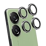 Zeking (2 Set for Asus Zenfone 10 Camera Lens Protector, Scratch-Resistant HD Clarity Ultra-Thin 9H Tempered Glass with Aluminum Edging, Individual Metal Lens Cover (Black)