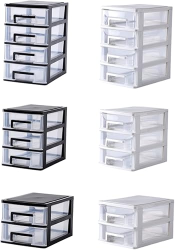 Miniatura 6 de Caja de cajones de escritorio de 2 capas, contenedores de escritorio, cajones organizadores de almacenamiento de artículos diversos, caja de