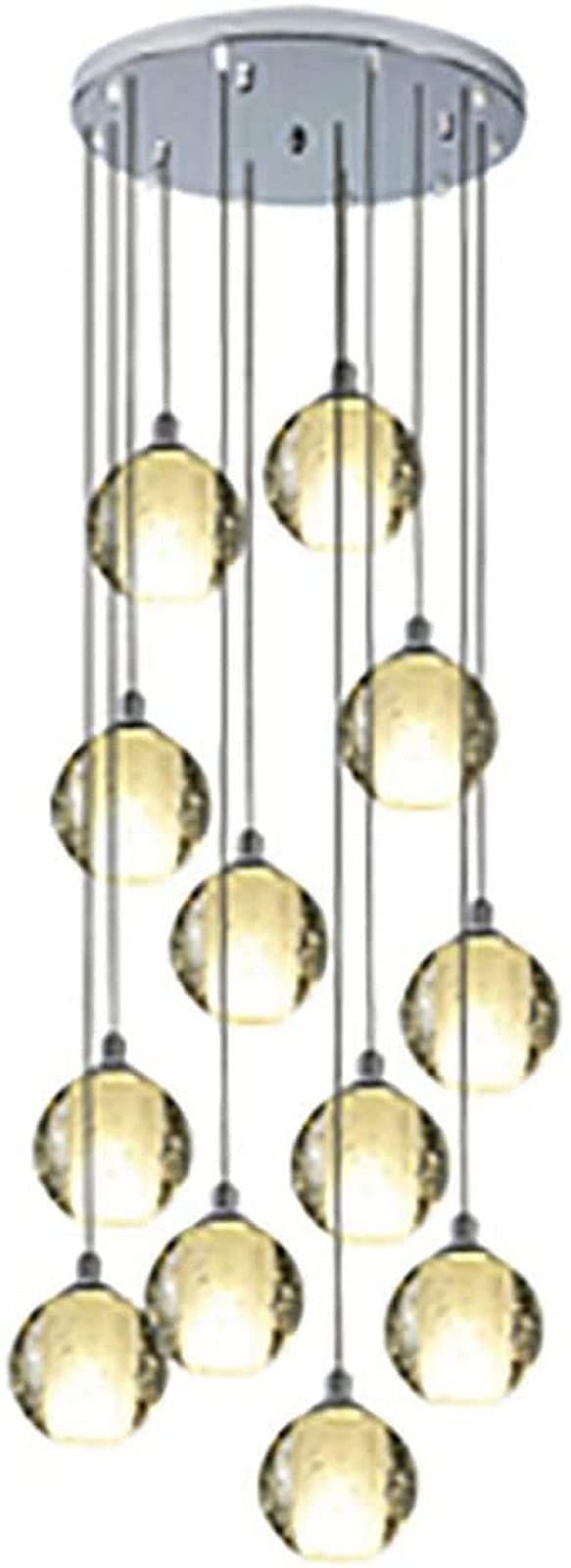 PCXEHUYP Chandelier Stairs Long Chandeliers,Spiral Staircase Ceiling Light Fixture for Hotel Living Room Home Bar, Crystal Spiral Chandelier-Silver 12(Silver,8)