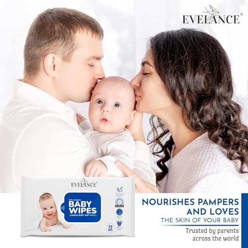 Image of Soft Cleansing Baby Wipes with Lid | 72 Wipes x 3-216 Wipes | Extra Thick & Moist Wet Wipes for Baby's | Prevents Rashes & Redness with Goodness of Aloe Vera Vitamin E | pH Balanced