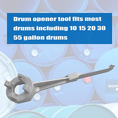 Image of Bung Wrench 55 Gallon Drum, Drum Wrench Aluminum Barrel Wrench Opener Tool for 10 15 20 30 50 55 Gallon Drum, for 2 inch and 3 /4 inch Bung Caps, Silver