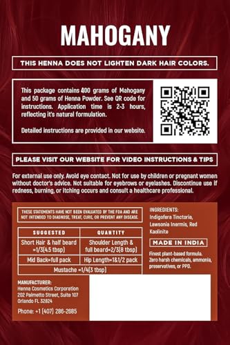 Tinte natural para cabello Henna Cosmetics, 400 g miniatura 6