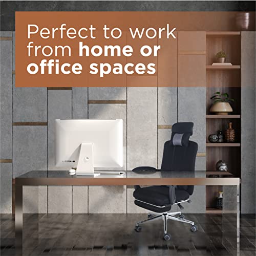 Comfty Padded Headrest And Chrome Base Deluxe Executive Leather Office Chair, 43.7” - 46.85”, Black #TOP7