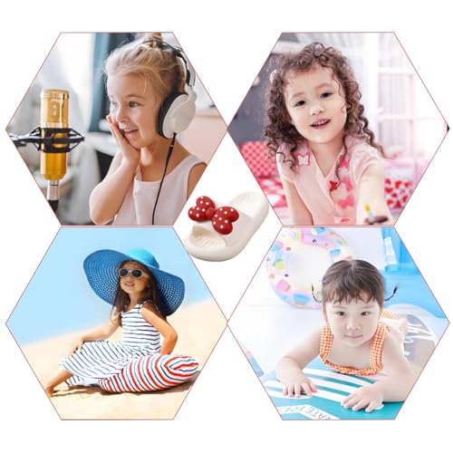 Image of Girls Cloud Bow Slide & Shower Slippers - Non-Slip Slip-On Kids Beach Pool Indoor Outdoor Shoes