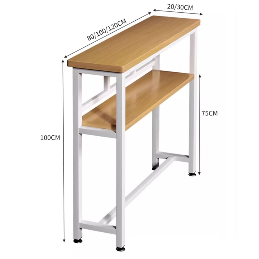 Cubierta delgada de metal para radiador y mesa de consola, armario de protección de calefacción con estante de madera para el hogar y la oficina (120 x 20 x 100 cm), diseño elegante y funcional