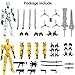T13 3D Action Figure Set (Assembly Completed) 2 Pcs, 3D Printed Multi-Jointed, Titan 13 Action Figures, Multi-Articular Lucky Mobile Robot Nova,Desktop Decorations for Game Lovers Toys (Sliver Gold)
