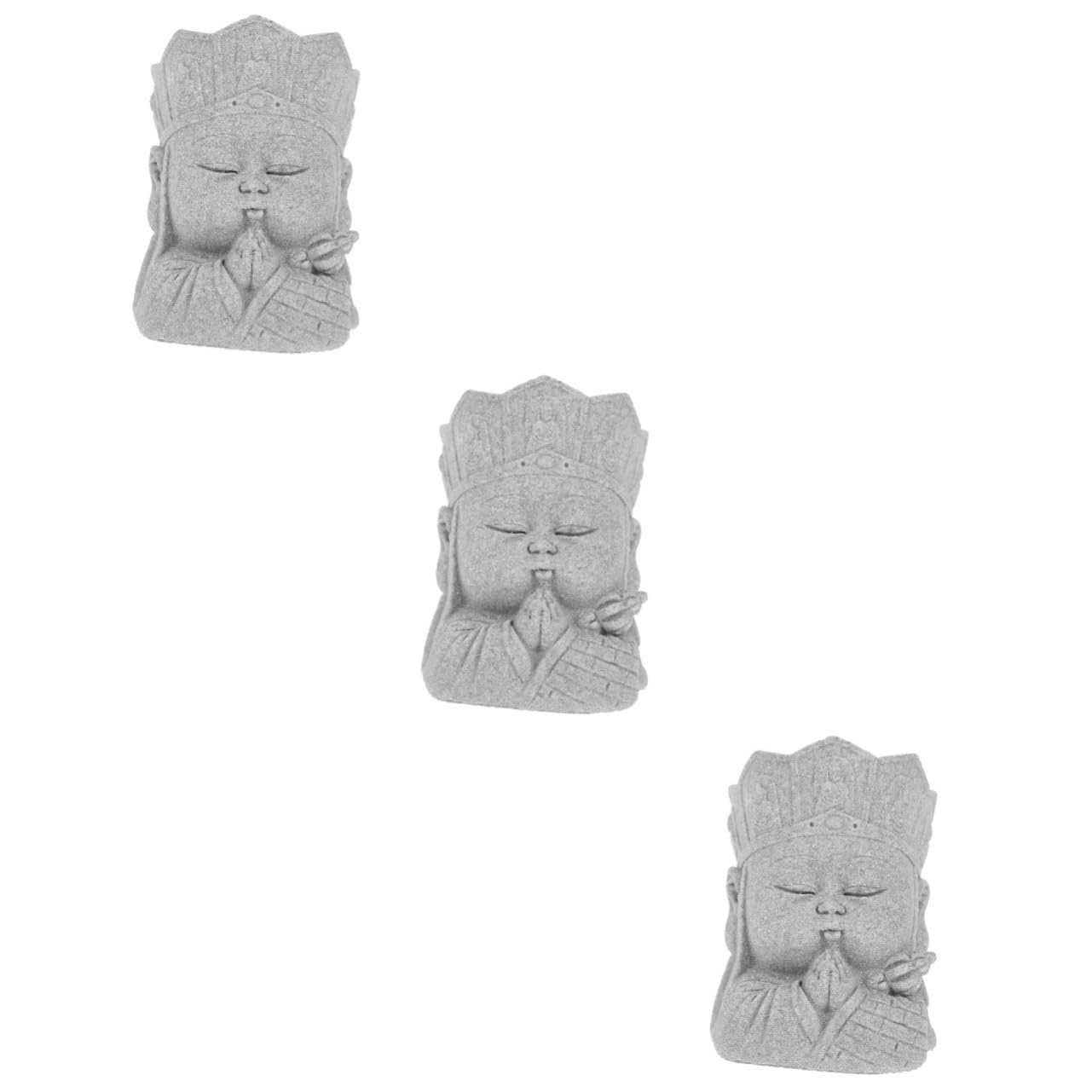 BESPORTBLE 3piezas Estatua De Buda para Acuario Escultura De Arenisca Decorativa Adorno para Jardín y Hogar Miniatura De para Peceras y Espacios Interiores