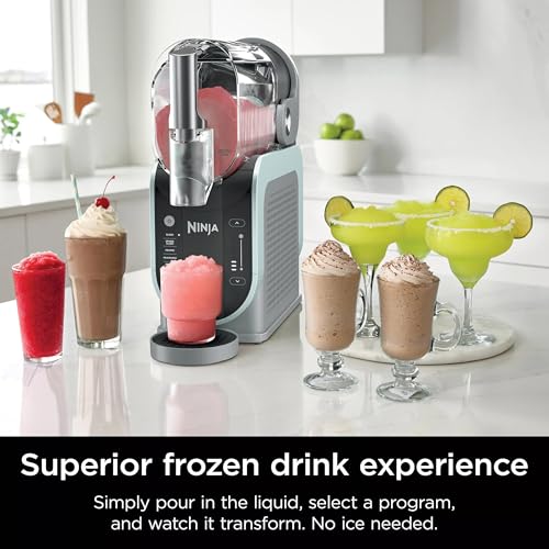 Image of Ninja SLUSHi with RapidChill Technology, 96 oz. Frozen Drink & Slushie Machine, 5 Programs, Slush, Spiked Slush, Frappe, Milkshake, Frozen Juice, FS305CO + Two 16-oz Insulated Bubble Cups (Renewed)