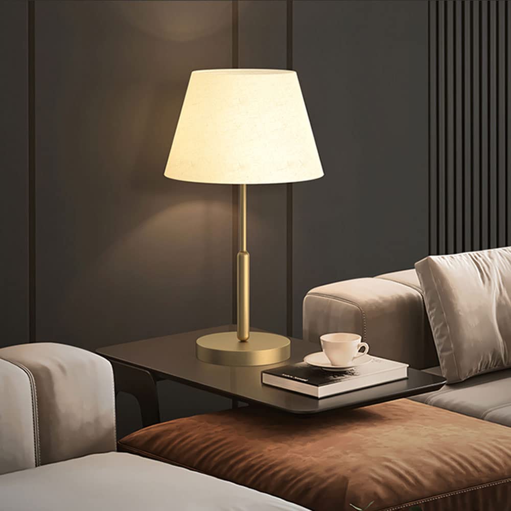 Okucia do lamp stołowych Chiński styl miedziana lampa biurkowa LED 3 kolory ściemniana metalowa lampa biurkowa z tkaniny