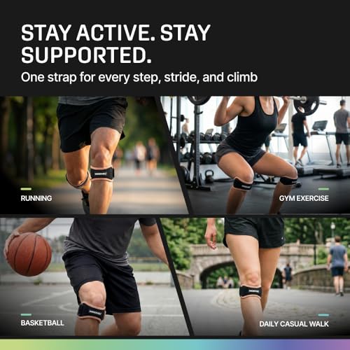 Image of Modvel Knee Strap Patella Tendon Support Brace Band, One Size, 2-Pack | Adjustable patellar tendon support strap reduces pressure on the patella; works as a knee strap, patella band and brace