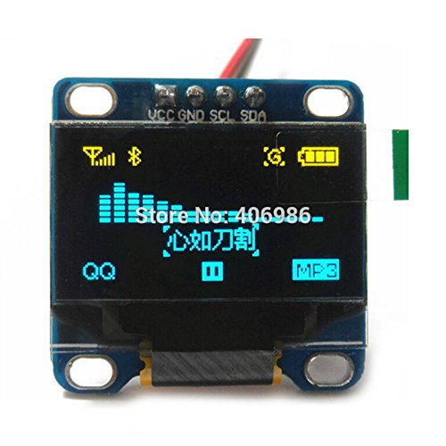 Techtonics 0.96 INCH 4-Pin Yellow-Blue 128X64 OLED IIC I2C LED Display