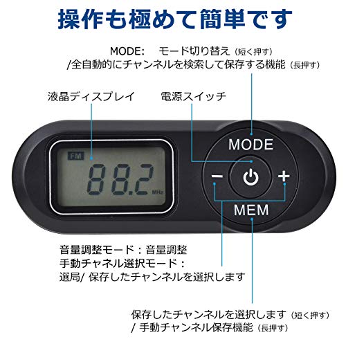 ZHIWHIS 携帯ポケットラジオ FM/ワイドfm対応 電池式 小型 防災/避難時用 DSPデジタル高感度会議受信機 プリセット選局機能 電源オフメモリ機能 ストラップ付き ステレオイヤホン付き
