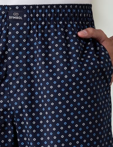 Image of Amazon Brand - Symbol mens 100% Cotton Pyjama /Lounge Pants |Regular Fit | Printed | Available in Plus Sizes
