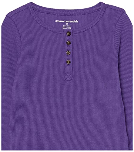 Amazon Essentials Mädchen Langärmeliges, gestricktes Thermo-T-Shirt, 3er-Pack, Purpur/Folk Floral, 6-7 Jahre