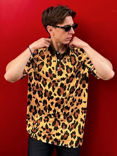 Camiseta polo informal para hombre, de manga corta con estampado artístico llamativo miniatura 6