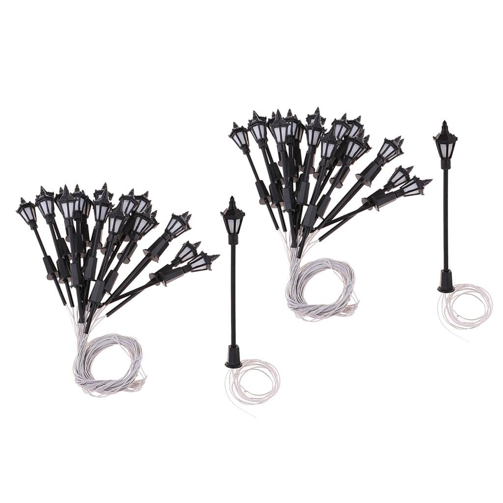 2x20pcs Model Miniature Street Lights N Scale LEDs Garden Lights 1:150-picture-17