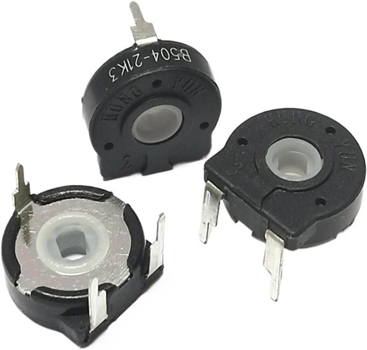 10PCS Potentiometer PT15 1K 2K 5K 10K 20K 50K 100K 500K 1M 500ohm Elliptical Hole Horizontal Adjustable Resistor Switch 3Pin(20K Ohm)