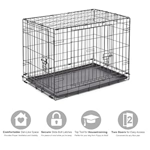 New-World-Newly-Enhanced-Double-Door-New-World-Dog-Crate-Includes-Leak-Proof-Pan-Floor-Protecting-Feet-New-Patented-Features-30-Inch - Cucciolini Doodles   New-World-Newly-Enhanced-Double-Door-New-World-Dog-Crate-Includes-Leak-Proof-Pan-Floor-Protecting-Feet-New-Patented-Features-30-Inch
