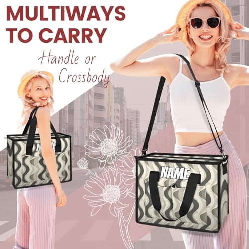 Custom Retro Aesthetic Swirl Travel Duffle Bags for Women Weekender Overnight Mid Century Boho Carry on Tote for Airplanes Business Hospital Gym with Toiletry Bag 3Pcs Set3