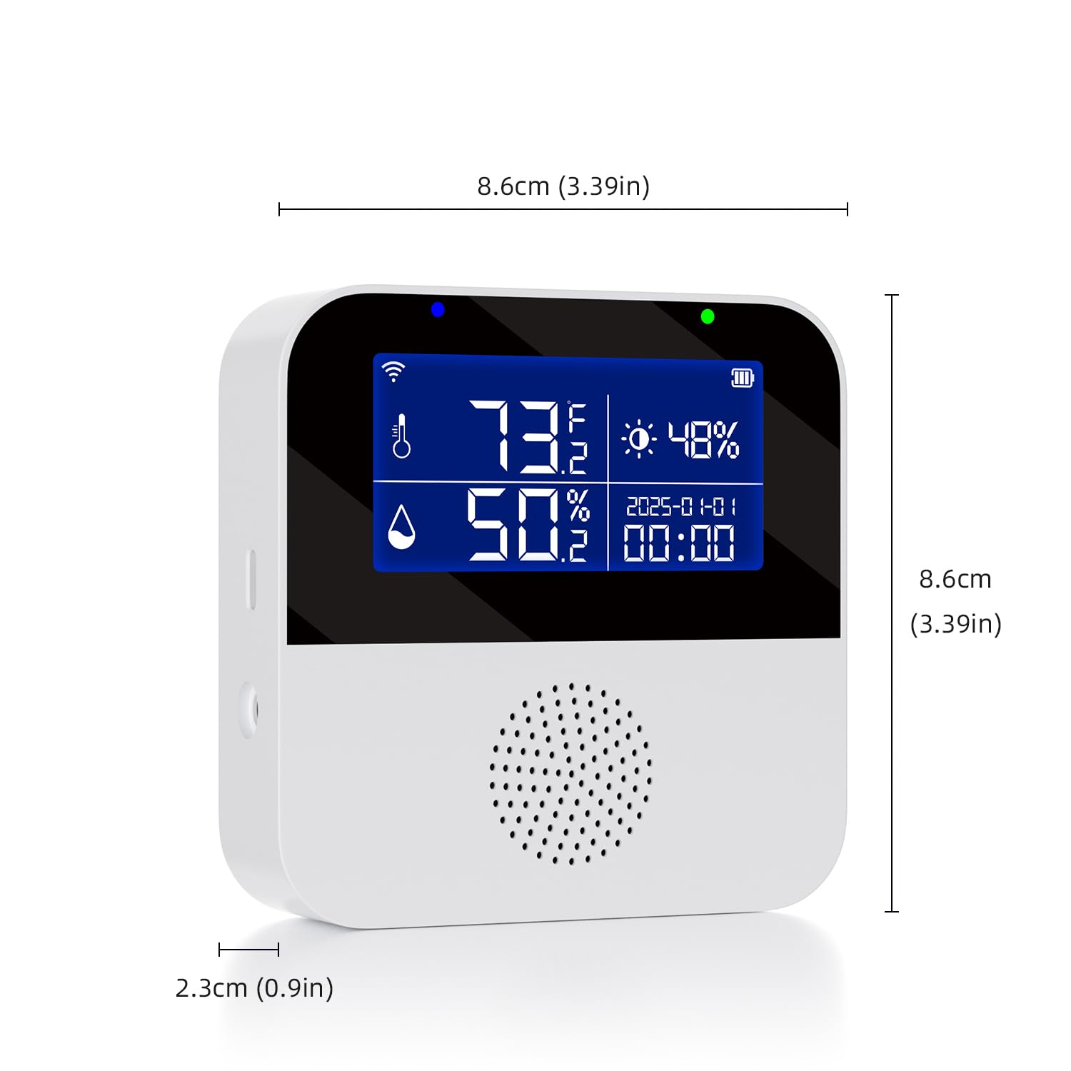 Tuya Capteur de température WiFi avec sonde externe étanche, moniteur intelligent de température et d'humidité avec écran LCD rétroéclairé, alarme buzzer et alerte de notification d'application