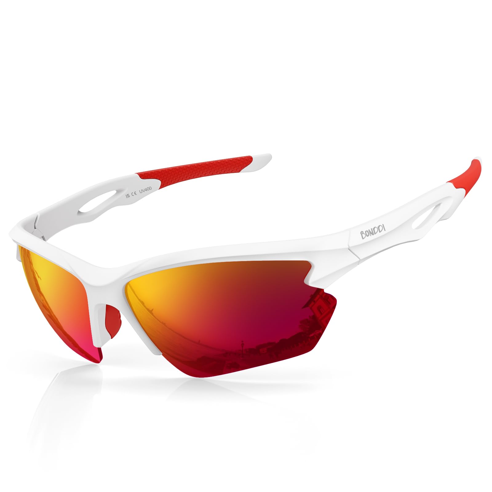BONDDI Gafas de Sol Deportivas, Gafas de Sol Deportivas Polarizadas para Hombre y Mujer, Protección UV400, Montura TR90 Ligera y Envolvente para Ciclismo Pesca Golf Running Conducción Esquí Senderismo — view 9