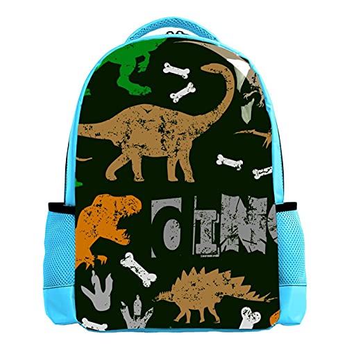 Sac à dos d'écolier motif dinosaure vert cartable enfant imperméable et léger