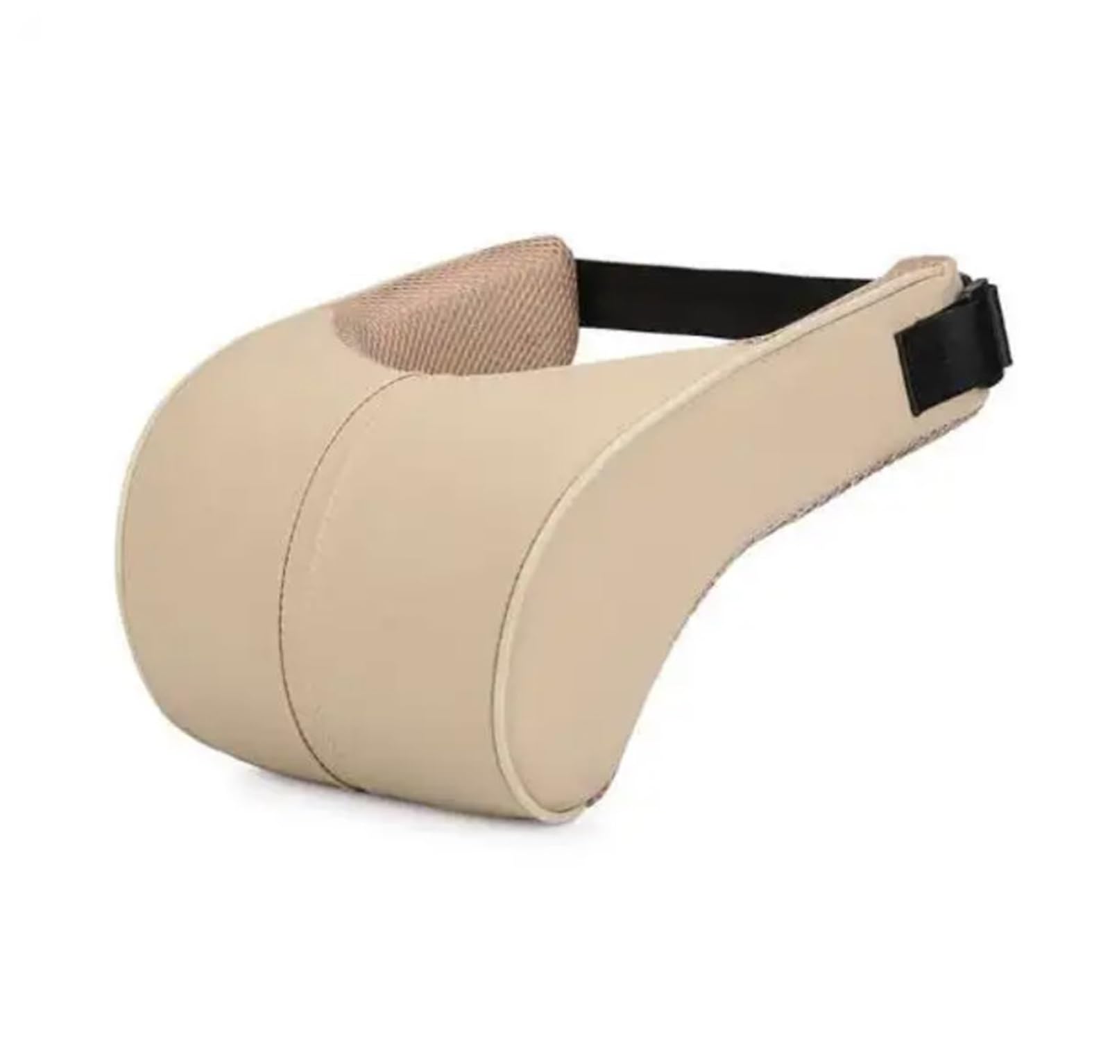 POAWUDJA Car Pillow Universal Auto Car Seat Neck Safety Adjustable Headrest Pillow Leather Protection Rest Pillows Removable Cover(Beige)