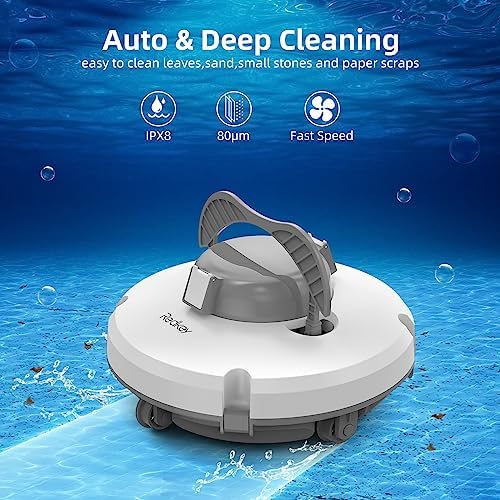 Redkey Cordless Robotic Pool Vacuum for Ground Pool, Automatic Pool Vacuum Cleaner Lasts 120 Mins with Strong Suction, 180μm Fine Filter for Above/In Ground Flat Pool 3 51dyWenP2 L. AC