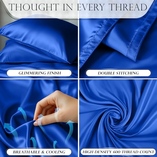 Image of DECOLURE Satin Sheets Twin Size | Softer Than Silk | Luxury 3 Pc Bed Set