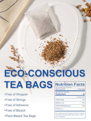 Image of TeeLux Burdock Root Tea Bags, Caffeine-Free Herbal Tea, Smooth Mellow Flavor, Lightly Toasted Aroma, Hot or Iced, 50 Count