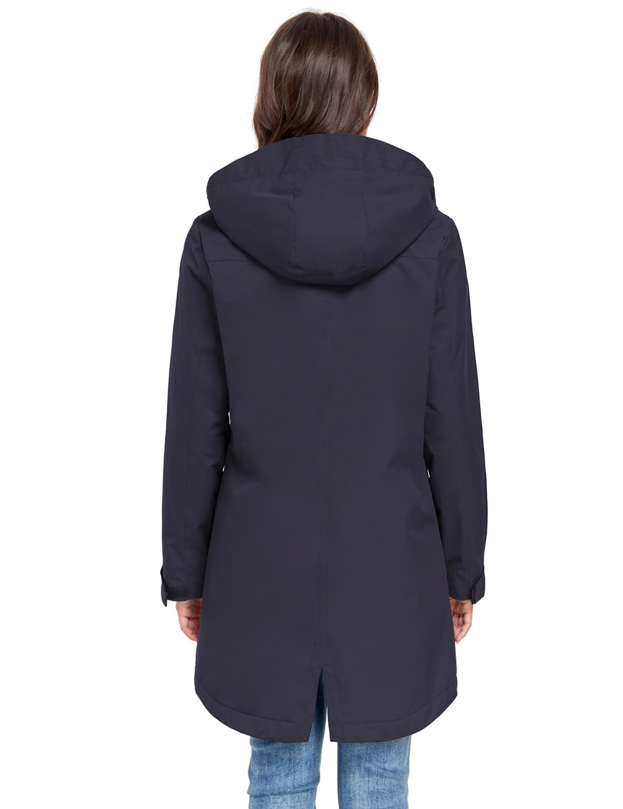 Vancavoo Chaqueta Mujer Entretiempo Parkas Primavera Casual Ligtweight Militar Abrigo Zip Up Capucha Resistente al Viento Largo Jacket