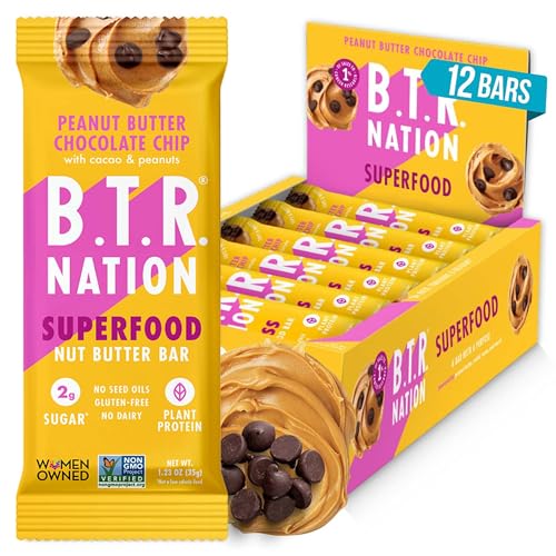 B.T.R Nation - Superfood Protein Bar Peanut Butter Chocolate Chip - 12 Bars