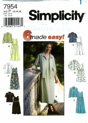 Patron couture Simplicity 7954 patron veste et robe haute précision