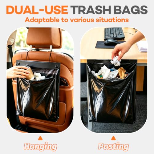 Image of 40 Count Hanging Car Trash Bags, Disposable Leak-proof Garbage Can for Car