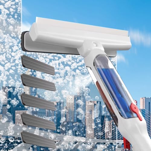 Limpiacristales Limpiador de Ventana Limpieza De Limpieza De Ventanas Con Pértiga Alimentada Por Agua, Escobilla De Goma Pulverizadora Para Limpiacristales Y Ventanas, Equipo De Lavado De Azulejos Y E