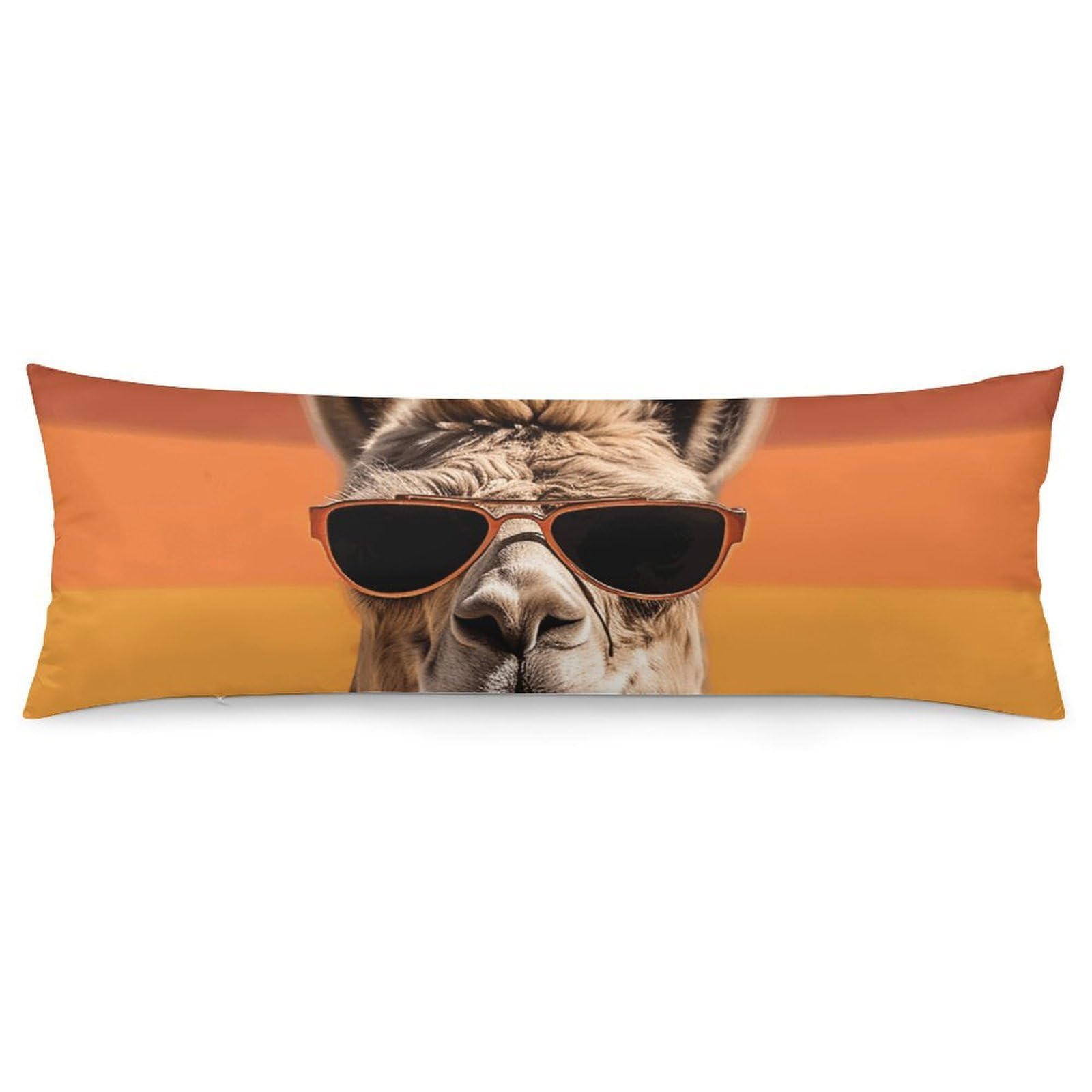 2 Pack Pillow Cases for Hair and Skin, Soft Breathable Pillow Case Covers with Hidden Zipper, Camel Wearing Sunglasses Pillowcase 20"x54" Pillow Covers for Sleeping Gift