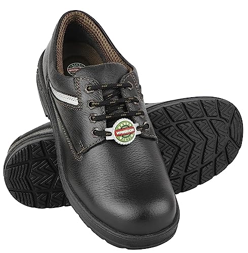 Image of Liberty Warrior 9822-01 Safety Shoe for Men, Steel Toe, Light Weight, Genuine Leather, Olive & Red, Sizes 5UK-11UK