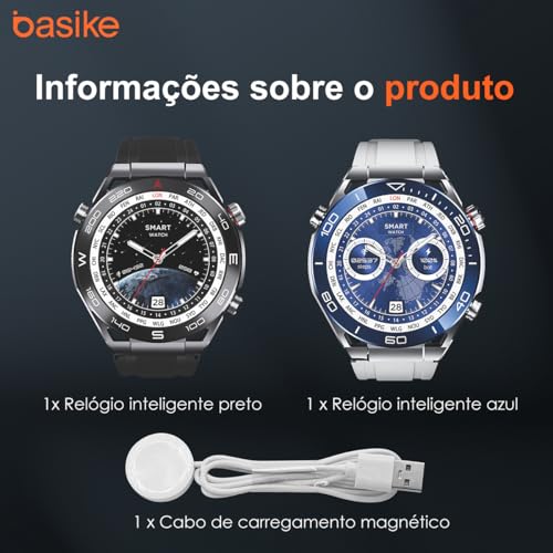 Basike W79 Pro Max, Relógio SmartWatch, NFC Chave de Controle de Acesso, Esportivo Ultimate 47mm, At