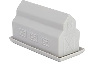 Country Butter Dish: Stoneware Barn Butter Keeper