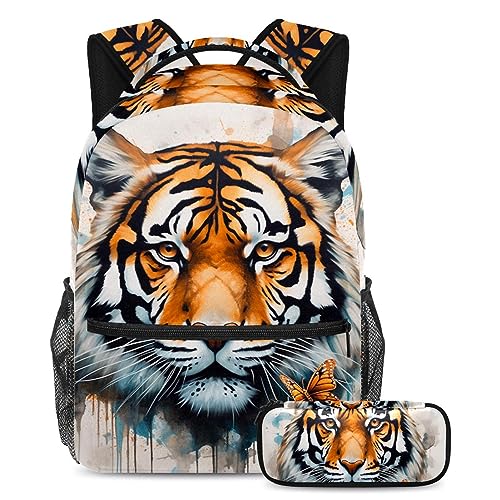 Sac à dos tigre ergonomique double compartiment pour adolescents