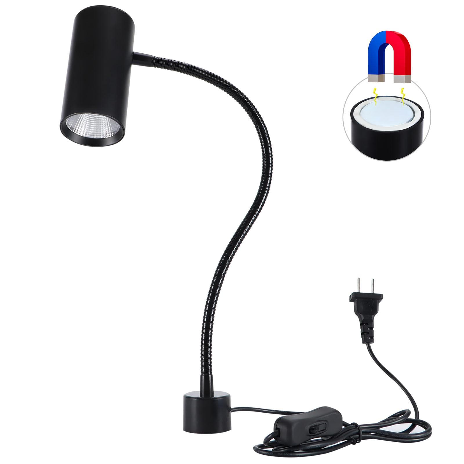 Magnetyczne światło robocze 14 W, magnetyczne światło LED, podstawa magnetyczna LED lampa sklepowa do narzędzi tokarskich do drewna, wiertarki, piły taśmowej, oświetlenia przemysłowego