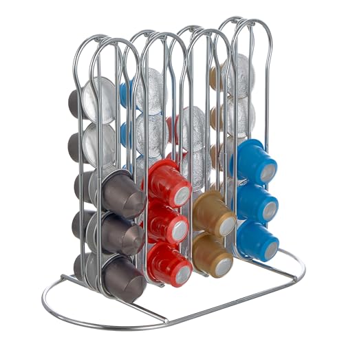 Porta Capsule Caffè Adesivo Fai Da Te, 10 Aste In Plastica, Capacità Fino A 54 Capsule, Per Nespresso E Keurig, Salvaspazio Per Cucina