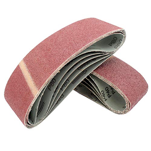Bandes Abrasives en Tissu │ 10 pièces │ 75 x 533 mm │ grain 40 │ pour ponceuses à bande │ Papier Abrasif │ Ensemble de Bandes Abrasives 