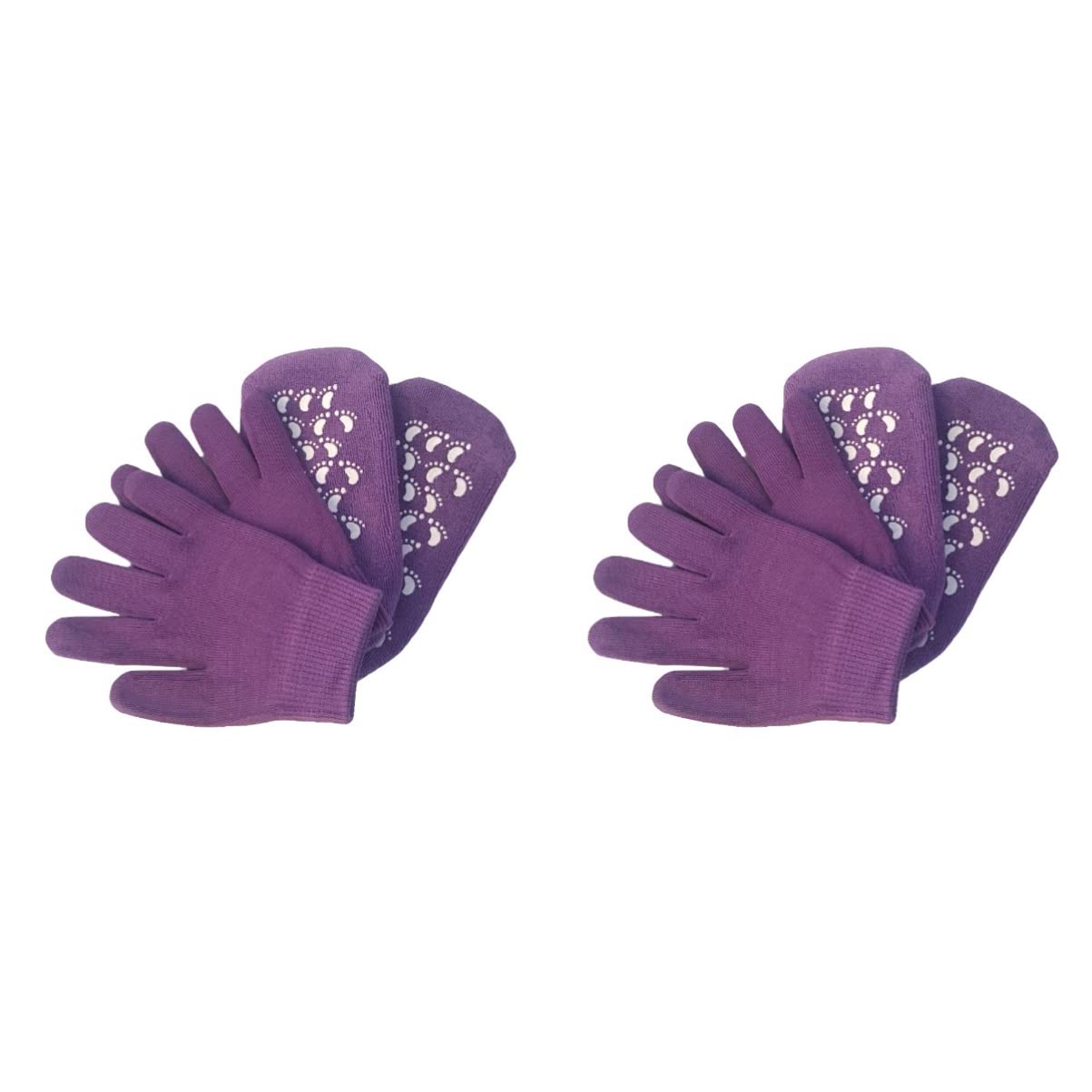 FRCOLOR 2 Pezzi Screpolato Re per Pelle E Guanti Idratanti Cura ' Guarire Cotone con Gel Ruvido Termoplastico Bellezza Piedi Calzini Spa Viola Secco