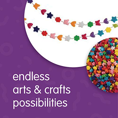 Colorations fun shapes pony beads, 1lb, set of 1800 beads, lacing hole 1/8 inches, craft, hobby, arts & crafts, fun - Image 3
