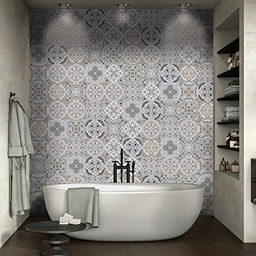 12 Pcs Moroccan Style Tile Sticker, 6X6 Inch(15X15Cm) Diy Murals, Tile Waterproof Oil Proof Removable Wall Sticker Decals For Bathroom & Kitchen Backsplash #TOP3