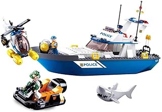 Sluban Police Boat & Rescue Team - City and Police Set M38-B0657-347 Pieces. 100% Compatible. Includes Box. Building Bricks Toy (M38-B0657)